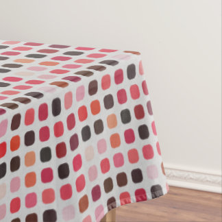 Toalha De Mesa Padrão de Arte de Quadrados Redondos Vermelho Cora