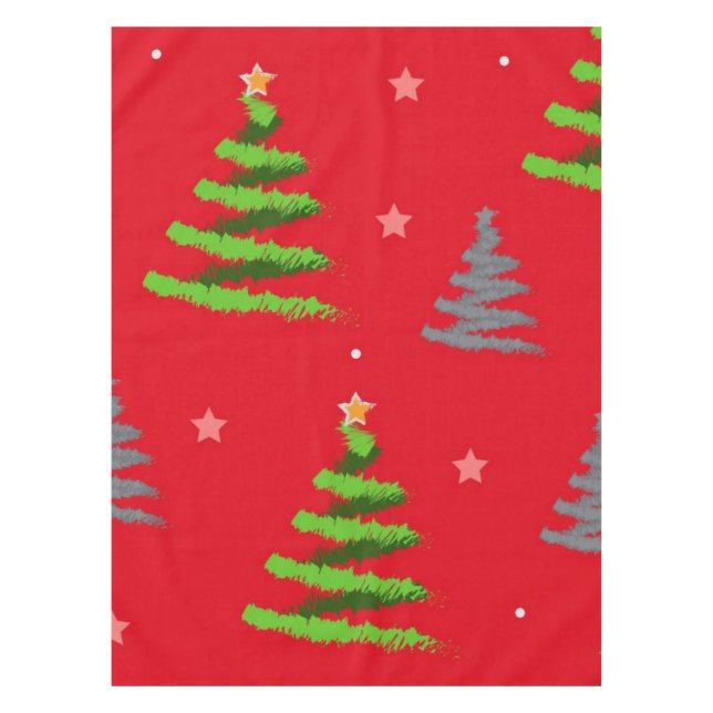 Toalha De Mesa padrão de árvore de Natal (Frente)