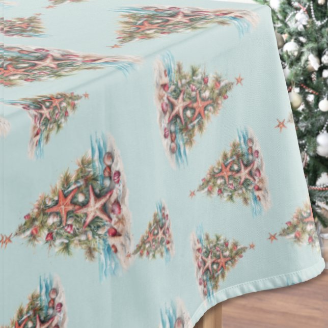 Toalha De Mesa Padrão de Árvore de Natal da Beach Shell (Beach Shell Christmas Tree Pattern Tablecloth)