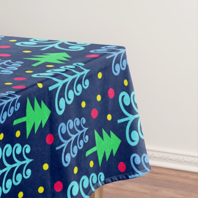 Toalha De Mesa Padrão de Árvores de Natal (Posição Original)
