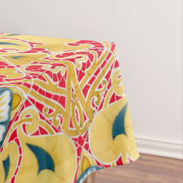 Toalha De Mesa Padrão de Azulejo Floral Vintage Art Nouveau