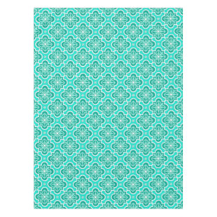 Toalha De Mesa Padrão de azulejo marroquino - Turquesa e Aqua