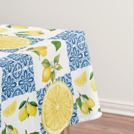 Toalha De Mesa Padrão de Azulejo País Francês Mediterrâneo Limão