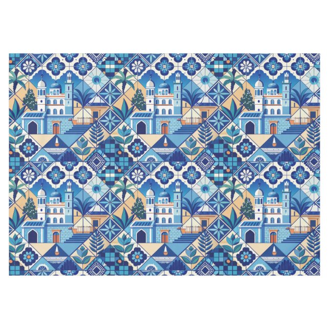 Toalha De Mesa Padrão de Azulejos Azulejo (Frente (Horizontal))