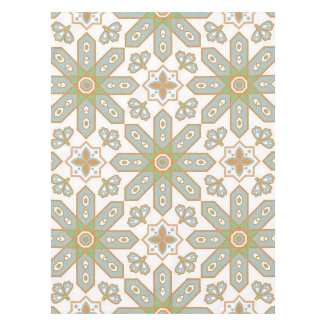 Toalha De Mesa Padrão de azulejos cerâmicos (Frente)