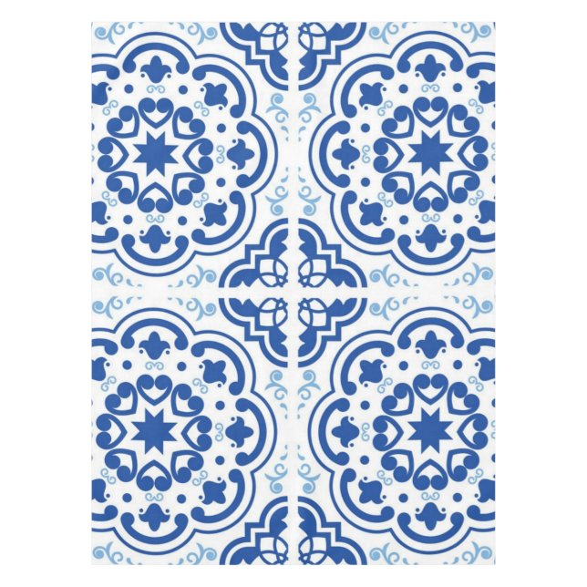Toalha De Mesa Padrão de azulejos cerâmicos (Frente)