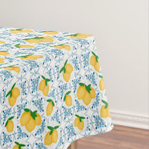 Padrão de Azulejos Florais de Limão Azul no Estilo