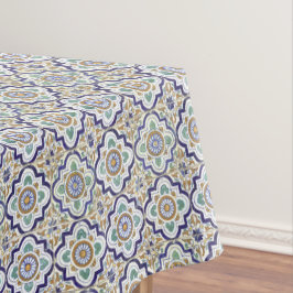 Toalha De Mesa Padrão de Azulejos Ornamentais Botânicas Vintage