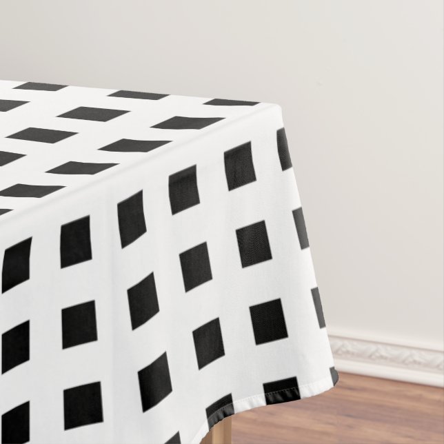Toalha De Mesa Padrão de Azulejos preto e branco (Posição Original)