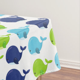 Toalha De Mesa Padrão De Baleias, Baleias Cutas, Animais Do Mar