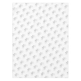 Toalha De Mesa Padrão de Bicicleta no Elegante Branco Clássico