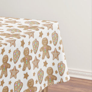 Toalha De Mesa Padrão de Biscoito de Natal Gingerbread