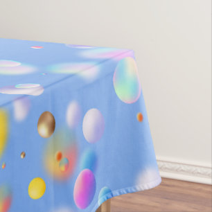 Toalha De Mesa Padrão de Bolas Flutuantes 3D. Sem BG