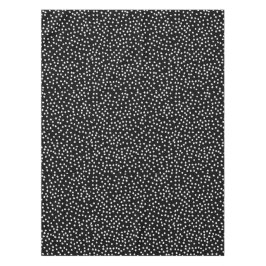 Toalha De Mesa Padrão de Bolinhas aleatório moderno preto e branc