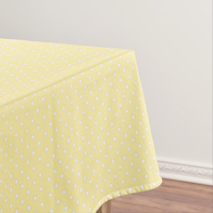 Toalha De Mesa Padrão de Bolinhas Amarelo Pastel