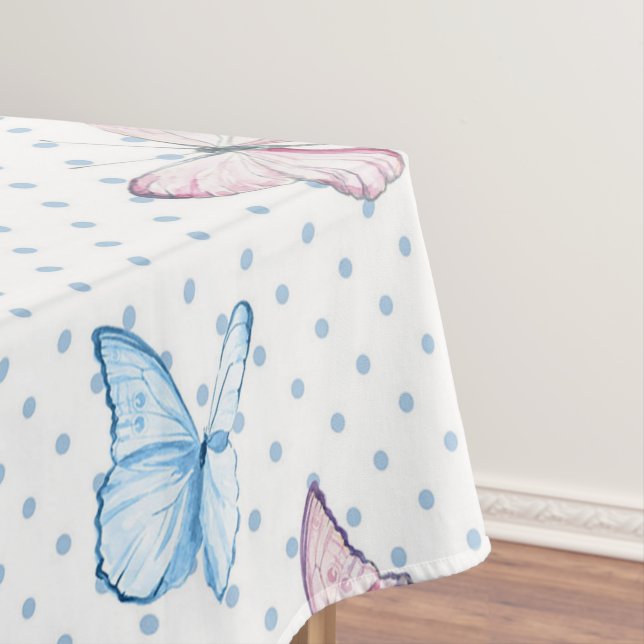 Toalha De Mesa padrão de bolinhas da borboleta de aquarela (Posição Original)
