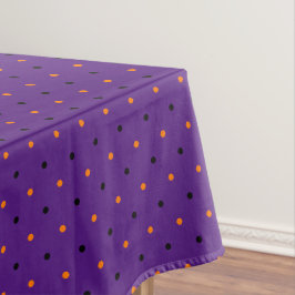Toalha De Mesa Padrão de Bolinhas Pretas Laranja Roxo do Hallowee