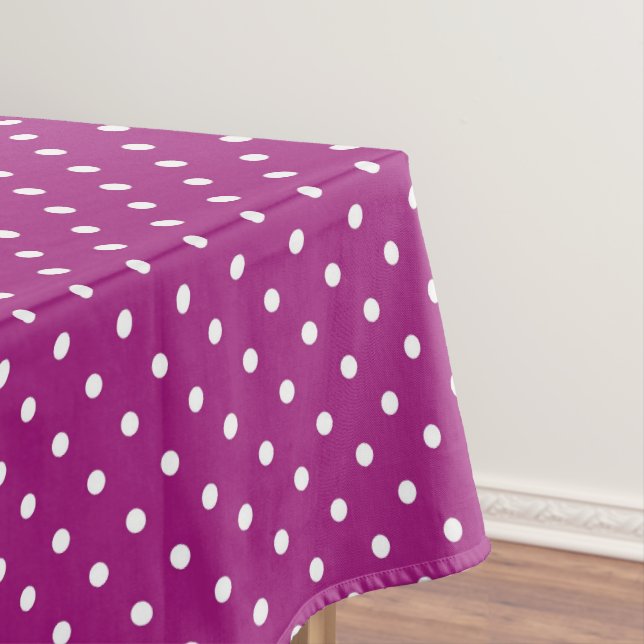 Toalha De Mesa Padrão de Bolinhas Roxas (Posição Original)