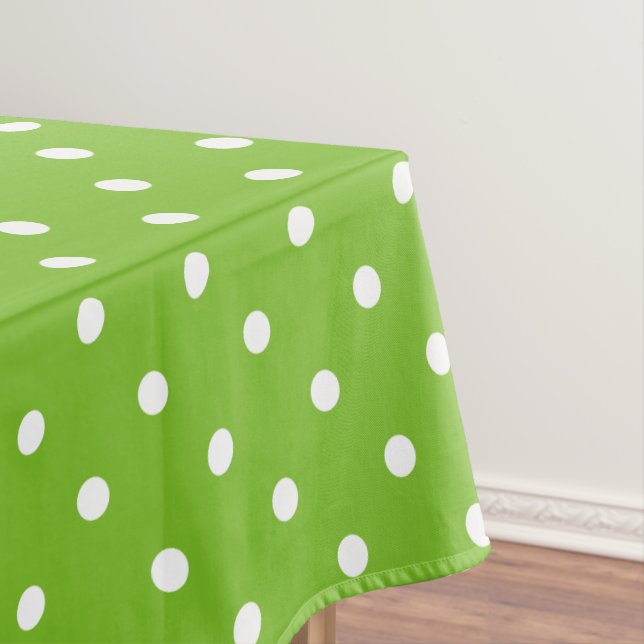 Toalha De Mesa Padrão de bolinhas verdes e brancas (Posição Original)