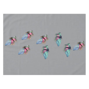 Toalha De Mesa Padrão de Borboletas Exóticas Rosa Azul