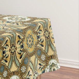 Toalha De Mesa Padrão de Brocade Floral Japonês Vintage