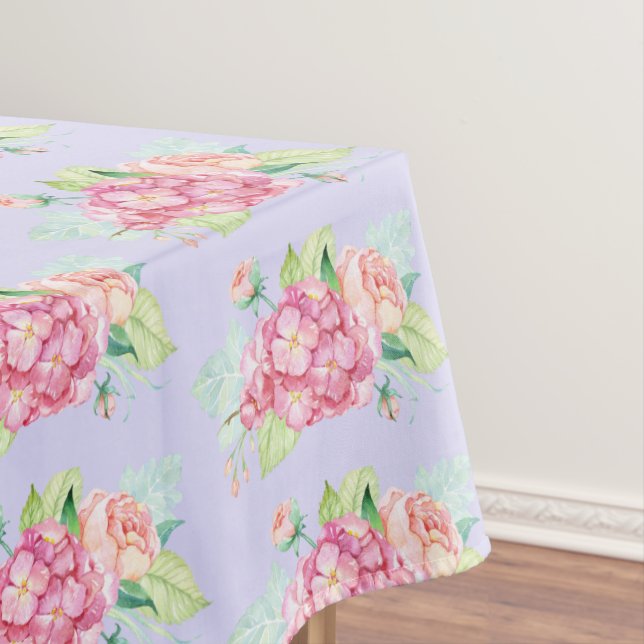 Toalha De Mesa Padrão de Buquê de Aquarela Rosa Elegante (Posição Original)