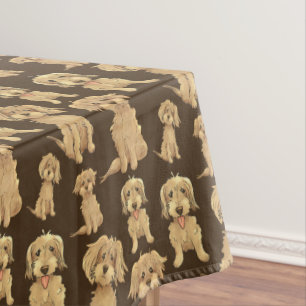 Toalha De Mesa Padrão de Cachorro Marrom labradoodle goldendoodle