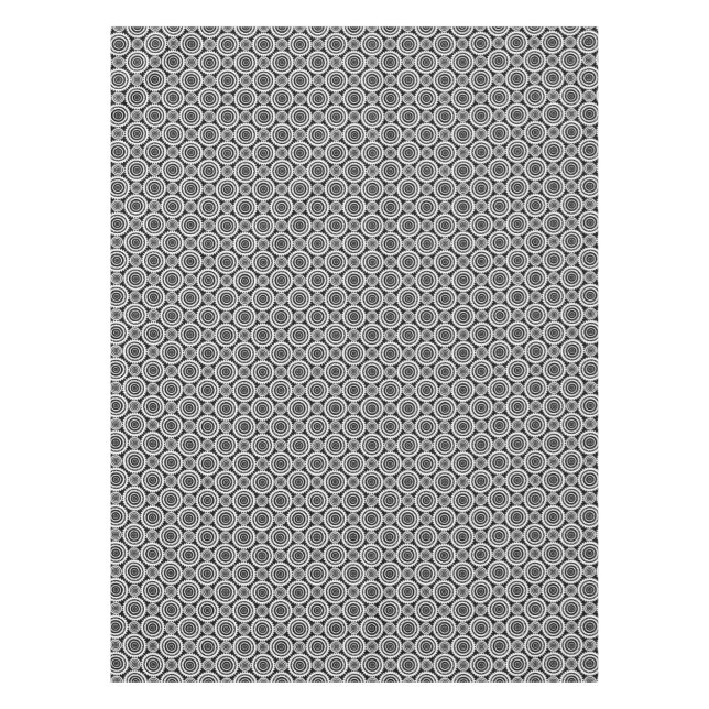Toalha De Mesa Padrão de Caleidoscópio Preto e Branco de Arte Mod (Frente)