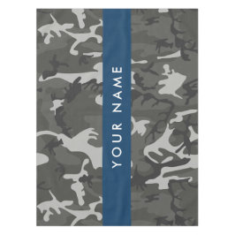 Toalha De Mesa Padrão de Camuflagem Cinza, Seu nome, Personalize