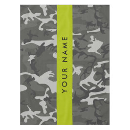 Toalha De Mesa Padrão de Camuflagem Cinza, Seu nome, Personalize