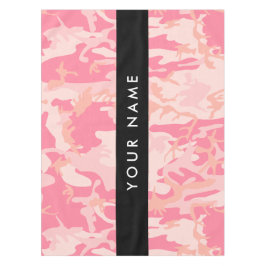 Toalha De Mesa Padrão de Camuflagem Rosa, Seu nome, Personalize