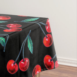 Toalha De Mesa Padrão de Cereja Vermelha Doce