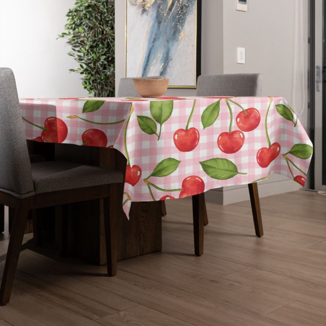 Toalha De Mesa Padrão de Cereja Vermelha Doce (Criador carregado)