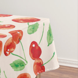 Toalha De Mesa Padrão de Cereja Vermelha Doce