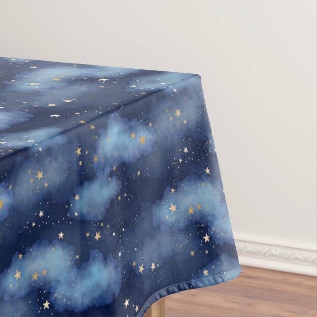 Toalha De Mesa Padrão de Céu Azul Escuro das Estrelas Douradas da (Posição Original)