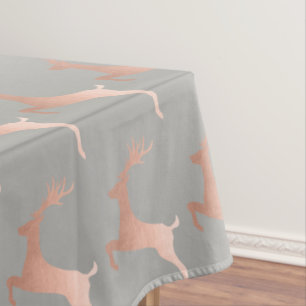 Toalha De Mesa Padrão de Cinza de Natal da Elegante Rosa Dourada