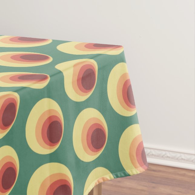 Toalha De Mesa Padrão de Círculo Inspirado nos Anos 70 (Posição Original)