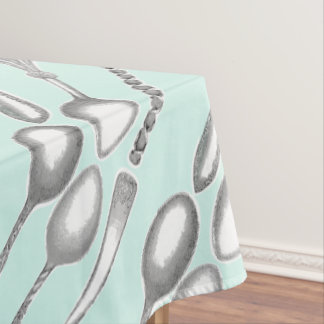 Toalha De Mesa Padrão de Coral de Miçangas de Corte Mint e White