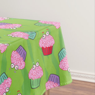 Toalha De Mesa Padrão de Cupcake do Zombie Brains engraçado