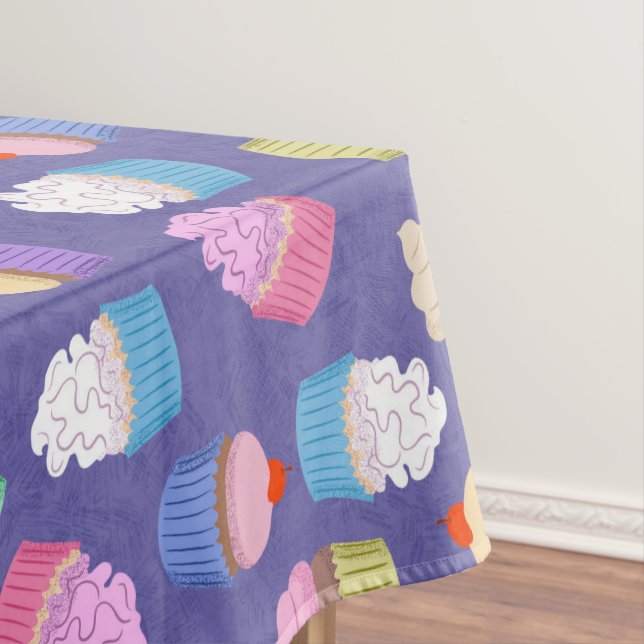 Toalha De Mesa padrão de cupcakes (Posição Original)