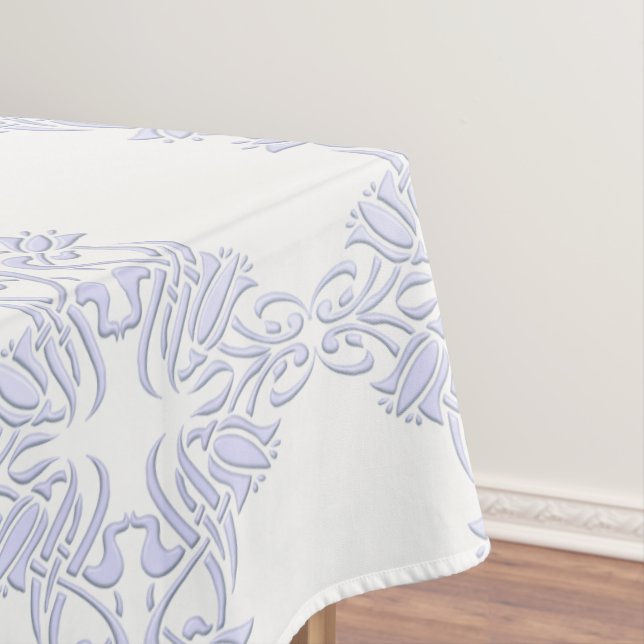 Toalha De Mesa padrão de damasco floral violeta (Posição Original)