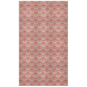 Toalha De Mesa Padrão de Damasco Laranja Elegante e Branco Pratea