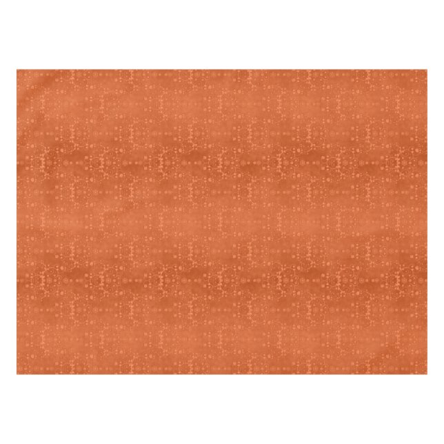 Toalha De Mesa Padrão de Damasco Laranja Profundo Elegante (Frente (Horizontal))