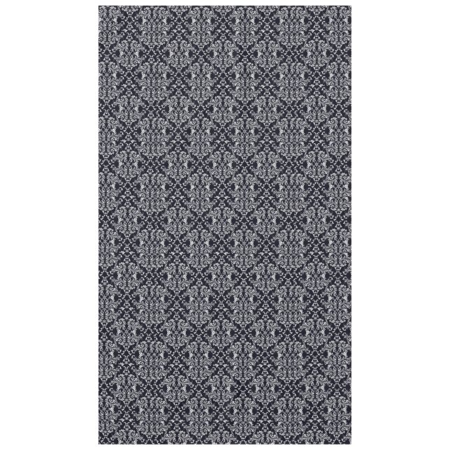 Toalha De Mesa Padrão de Damasco Preto e Branco (Frente)