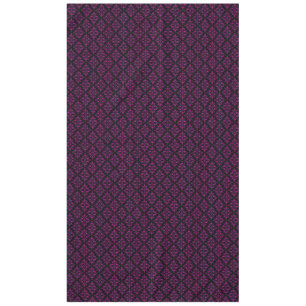 Toalha De Mesa Padrão de Damasco Preto e Roxo Elegante