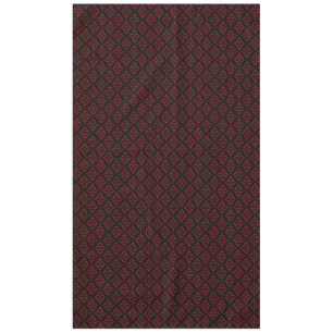 Toalha De Mesa Padrão de Damasco Preto e Vermelho Elegante