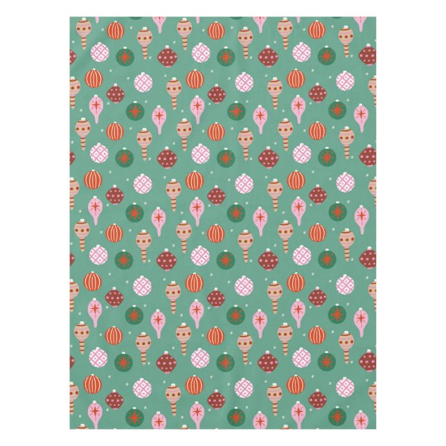 Toalha De Mesa Padrão de decoração de Natal - verde (Frente)
