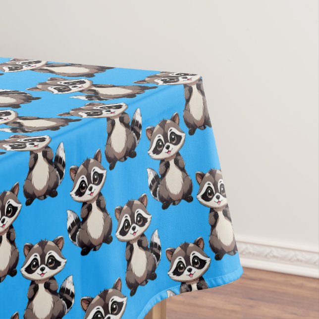 Toalha De Mesa Padrão de Design de Guaxinim Azul (Posição Original)