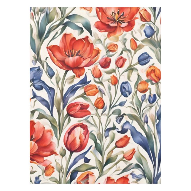Toalha De Mesa Padrão de Design Tulipa Bloomers WC (Frente)