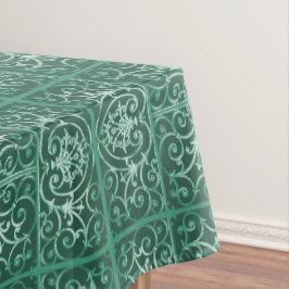 Toalha De Mesa Padrão de deslocamento verde de sábio
